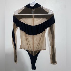 Mugler Long Sleeve Colourblock Bodysuit